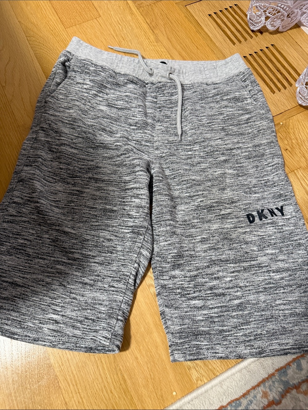 DKNY Men's Heather Grey Athletic Drawstring Short.Cotton